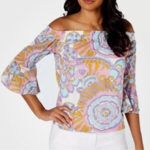 Trina Turk Off the Shoulder Bell Sleeve Blouse
